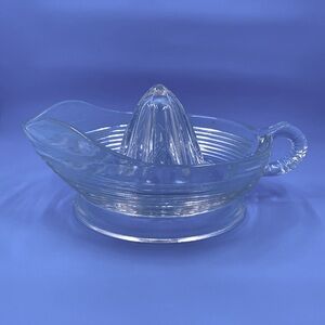 Vintage 1950 Anchor Hocking Juice Reamer Clear Glass Large Farmhouse Decor
